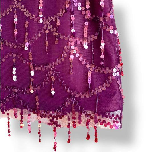 Jupe violette à sequins