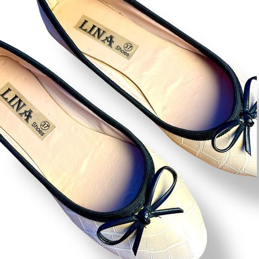 Ballerines beige et noir