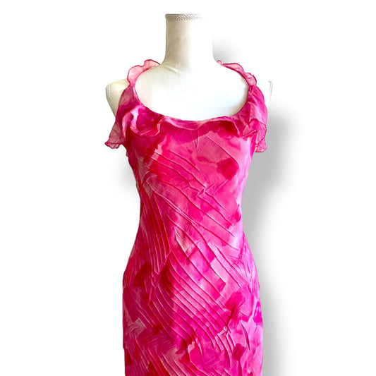 Robe longue rose dos nu