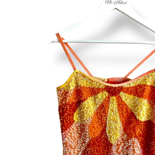 Haut long multicolor à sequins