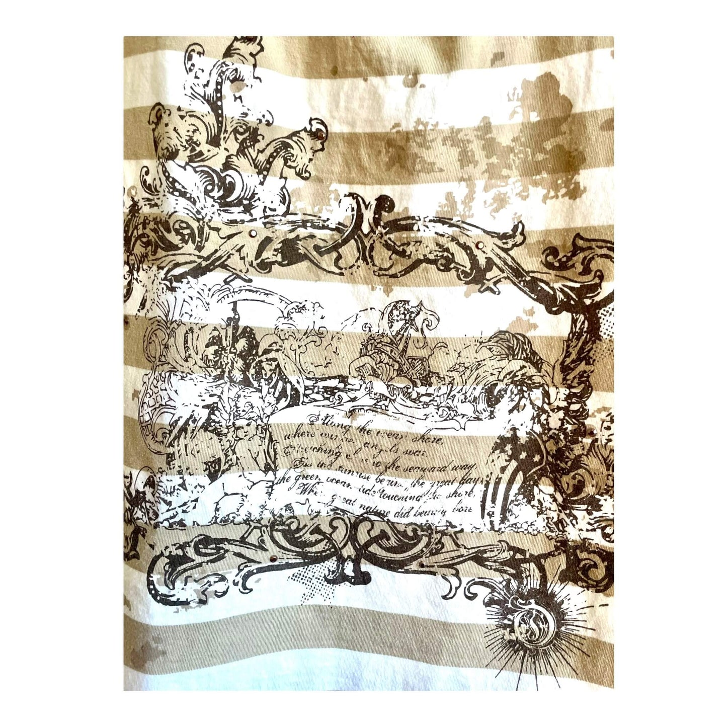 T-shirt rayé marron et blanc