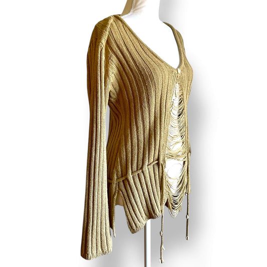 Pull beige coquillages