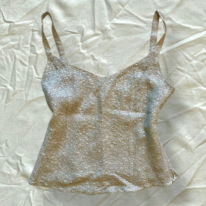 Débardeur blanc à sequins