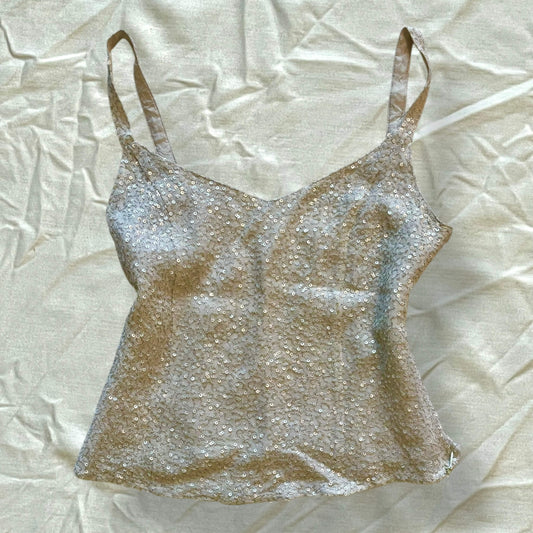 Débardeur blanc à sequins