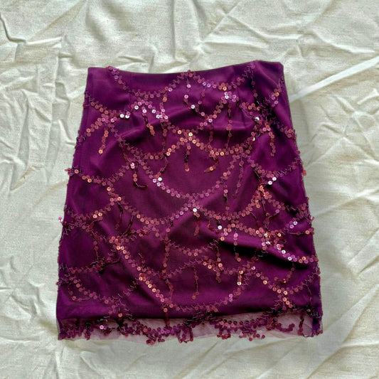 Jupe violette à sequins