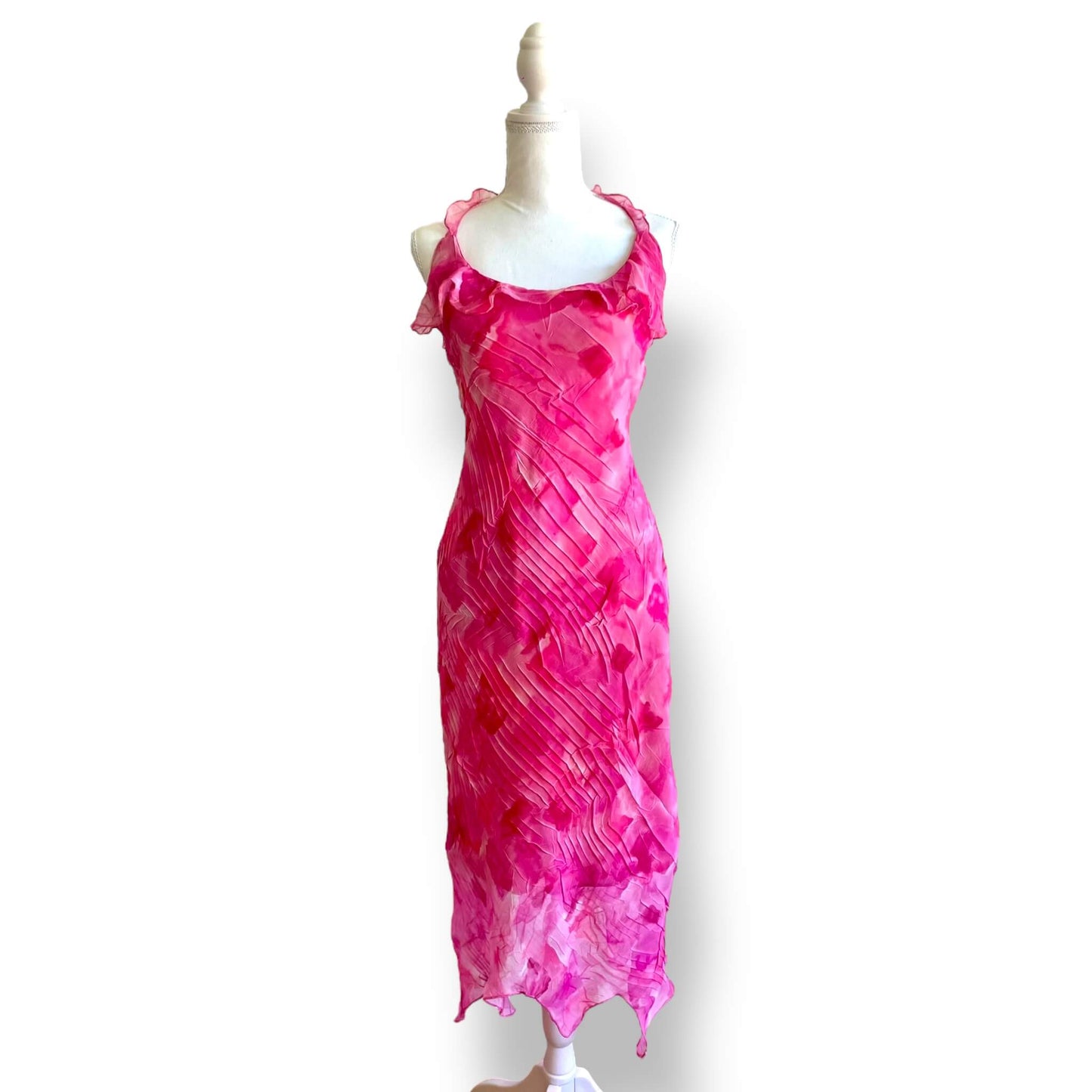 Robe longue rose dos nu