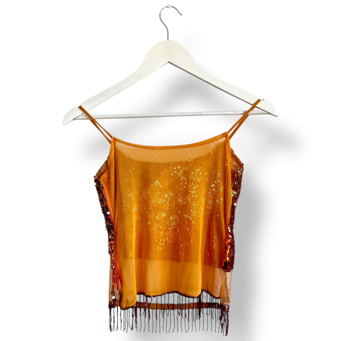 Débardeur orange sequins
