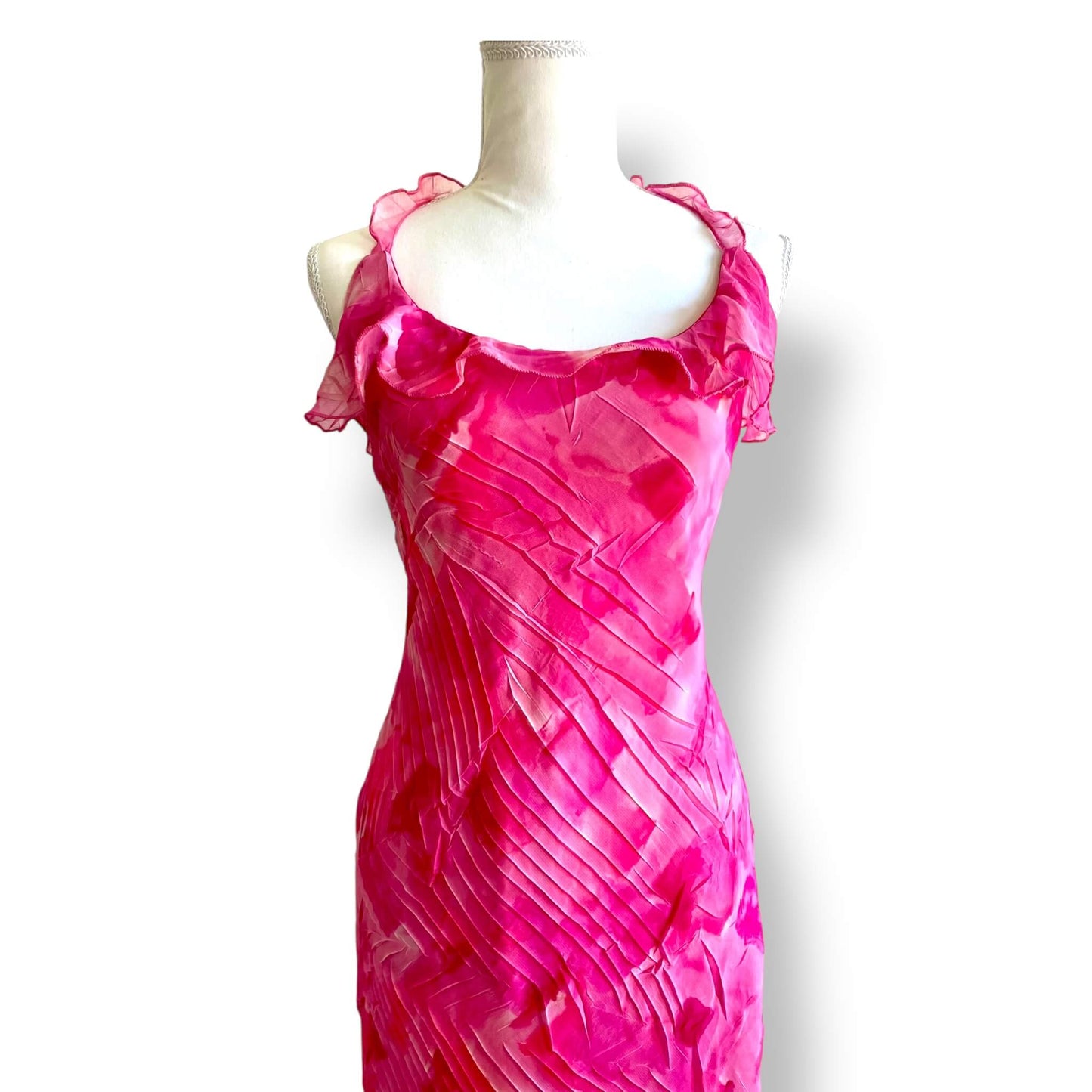 Robe longue rose dos nu