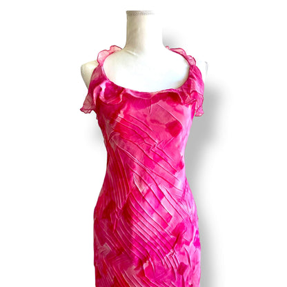 Robe longue rose dos nu