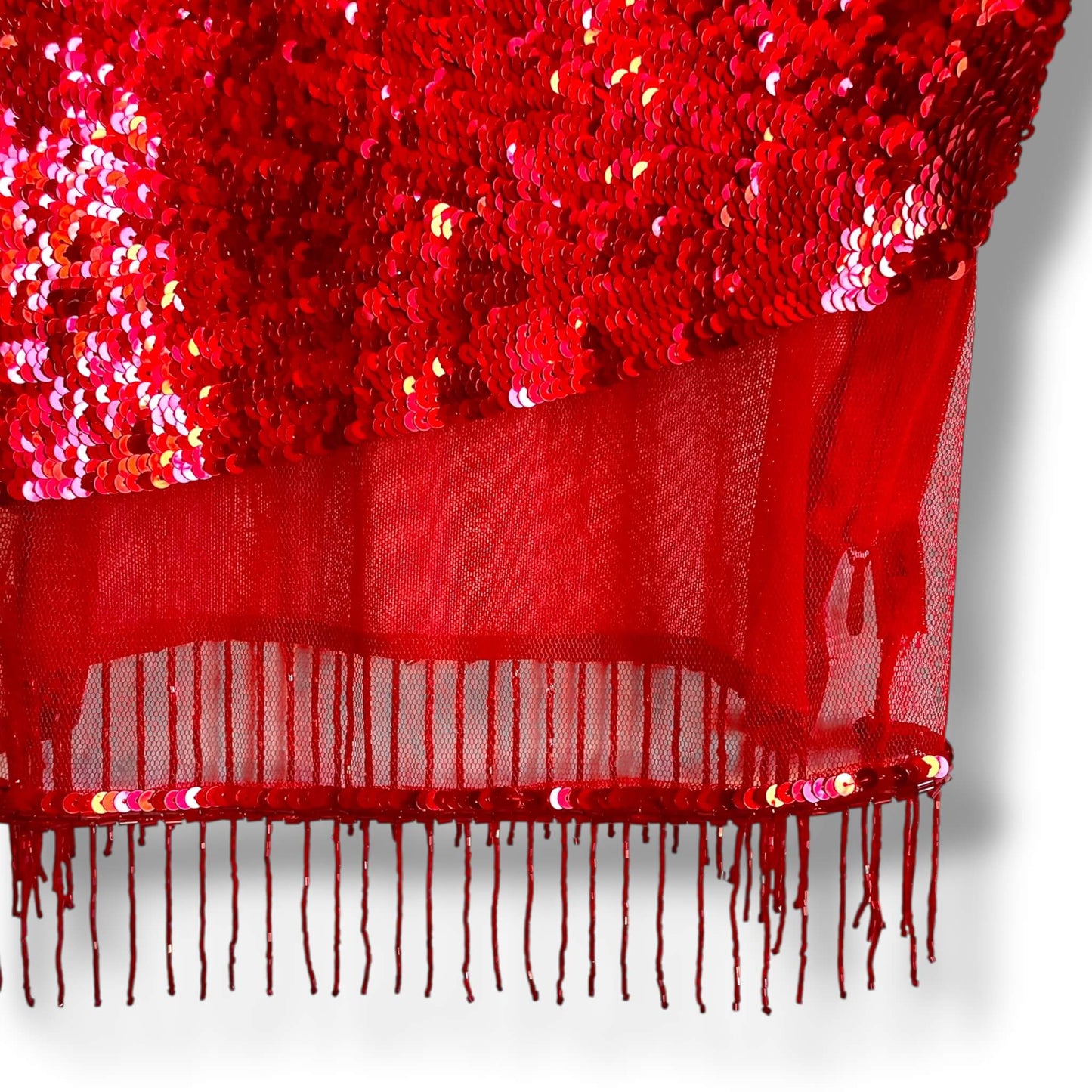 Débardeur rouge sequins