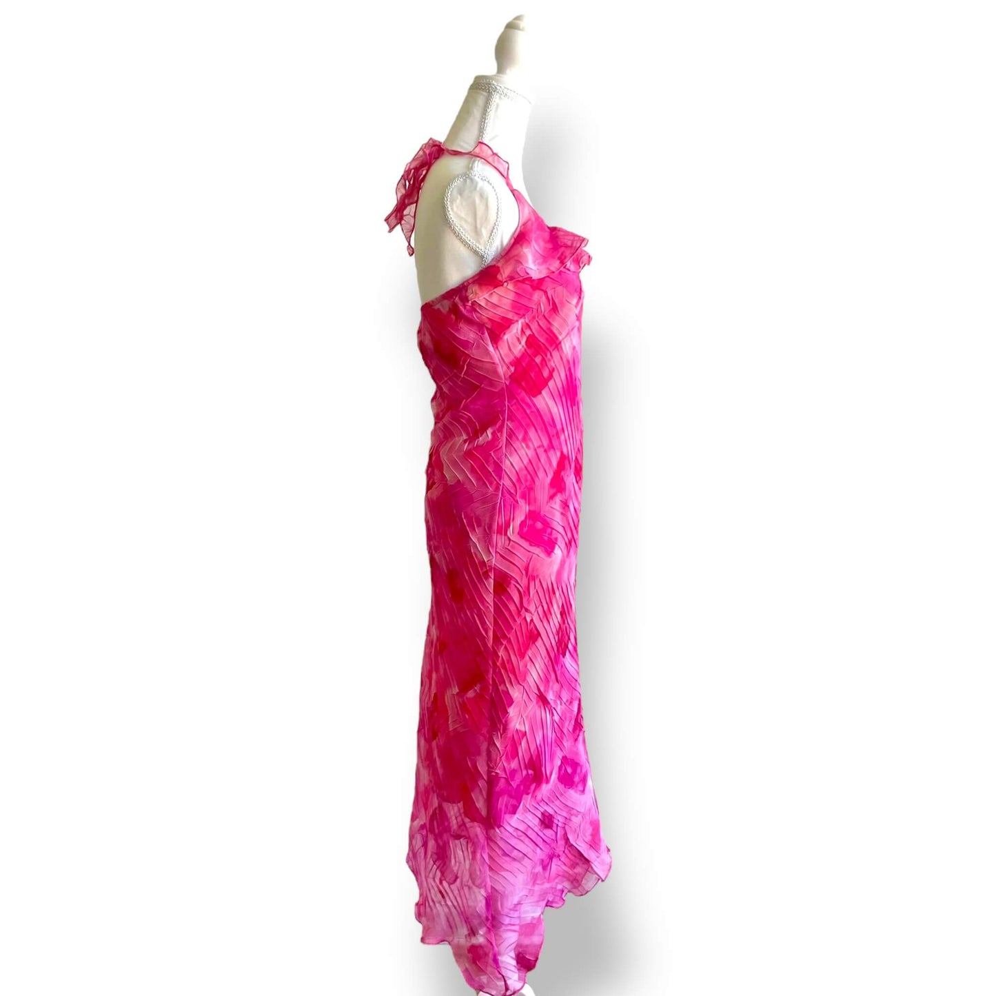 Robe longue rose dos nu