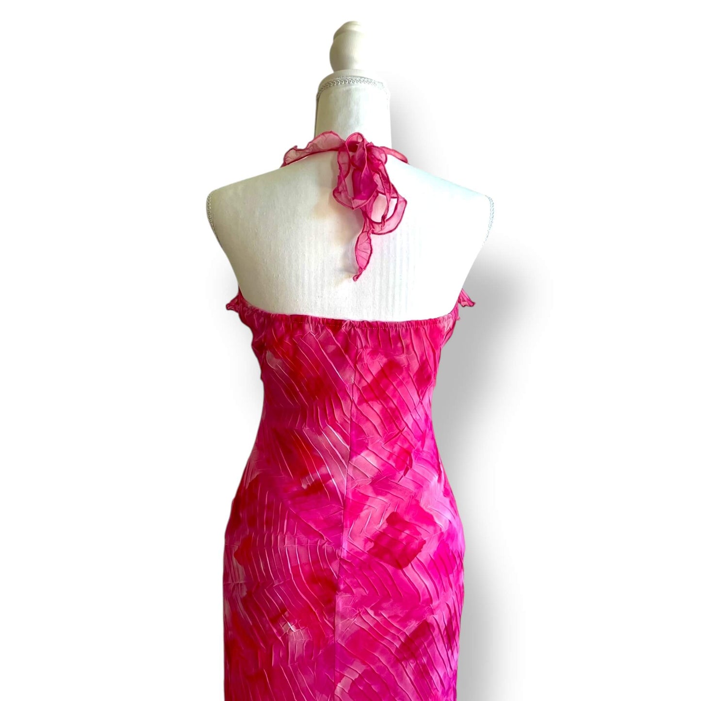 Robe longue rose dos nu