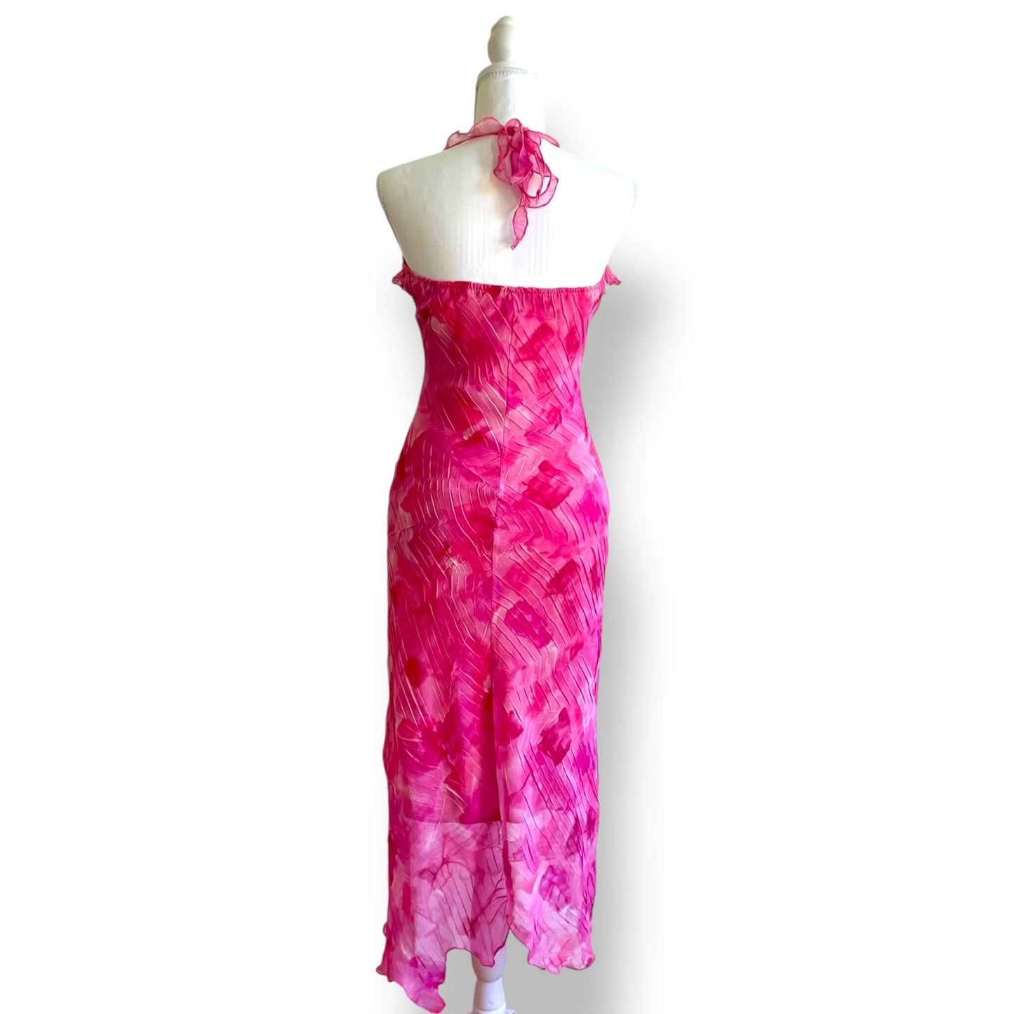 Robe longue rose dos nu