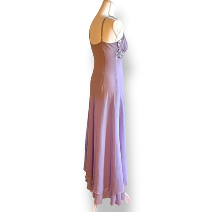 Robe longue violet à sequins