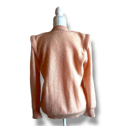 Cardigan rose brodé