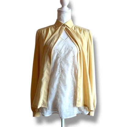 Blouse jaune pastel fluide