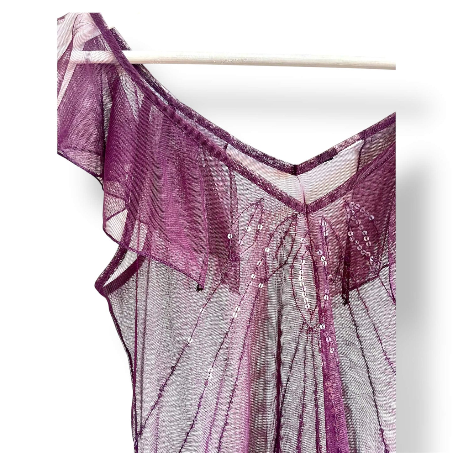 Haut transparent violet avec strass