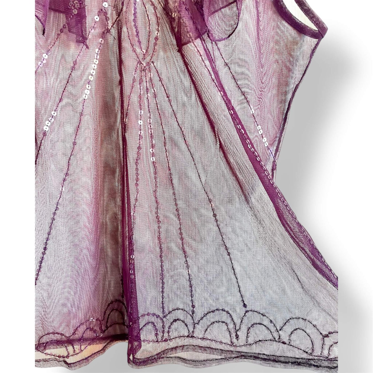 Haut transparent violet avec strass