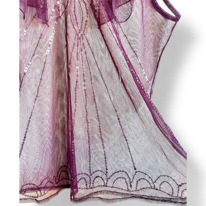 Haut transparent violet avec strass