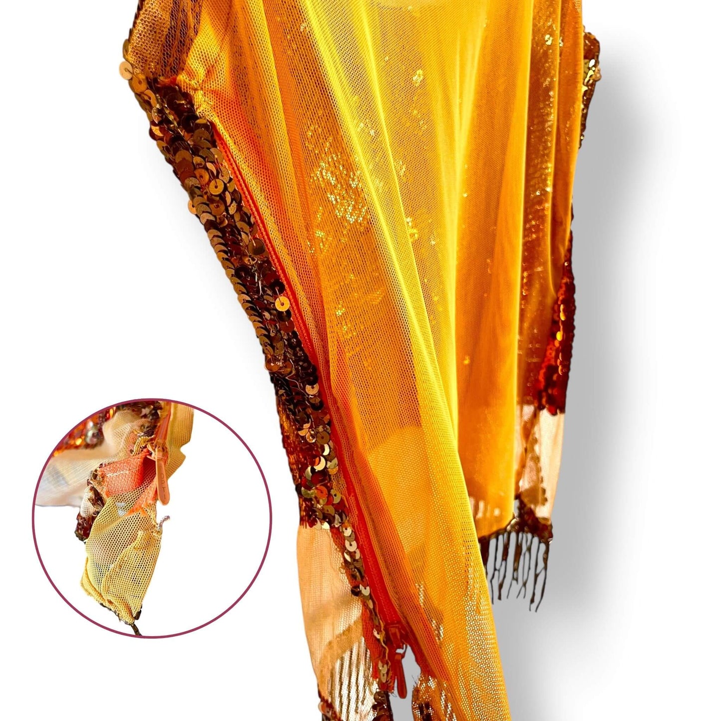 Débardeur orange sequins