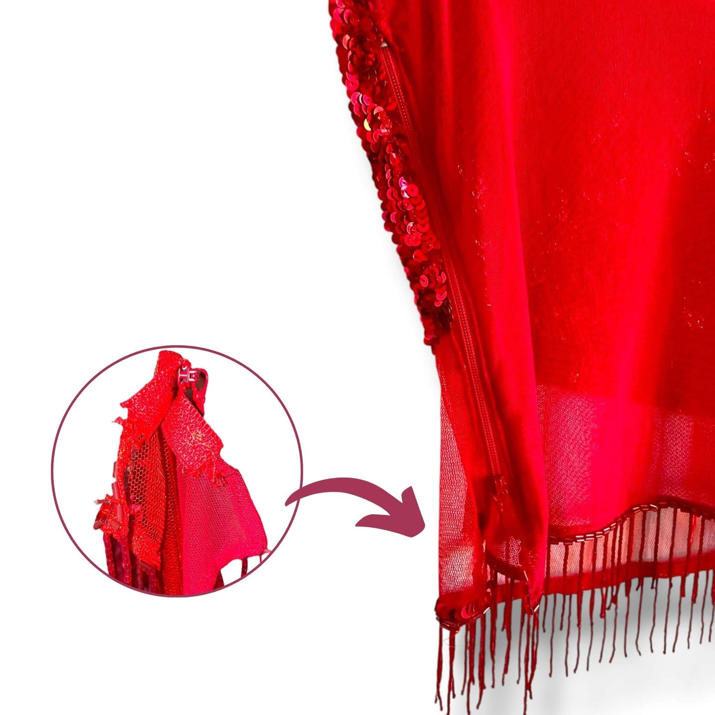 Débardeur rouge sequins